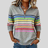 Bryony - Sweat-shirt à col zippé coloré à rayures