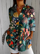Alizée™ | Blouse colorée à imprimé artistique