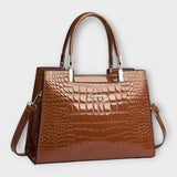 Maison Verdelle - Sac à main avec motif en cuir de crocodile brillant
