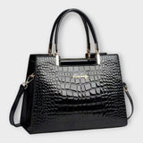 Maison Verdelle - Sac à main avec motif en cuir de crocodile brillant