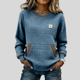 Maeve - Sweatshirt à col rond en coloris texturé