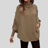 Cordelia - Pull Col Roulé en Tricot Cablé
