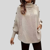 Cordelia - Pull Col Roulé en Tricot Cablé
