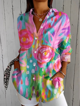 Alizée™ | Blouse colorée à imprimé artistique