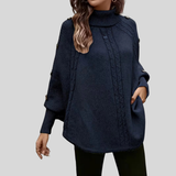 Cordelia - Pull Col Roulé en Tricot Cablé