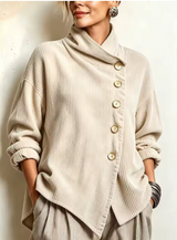 Élise | Veste oversize à col montant asymétrique