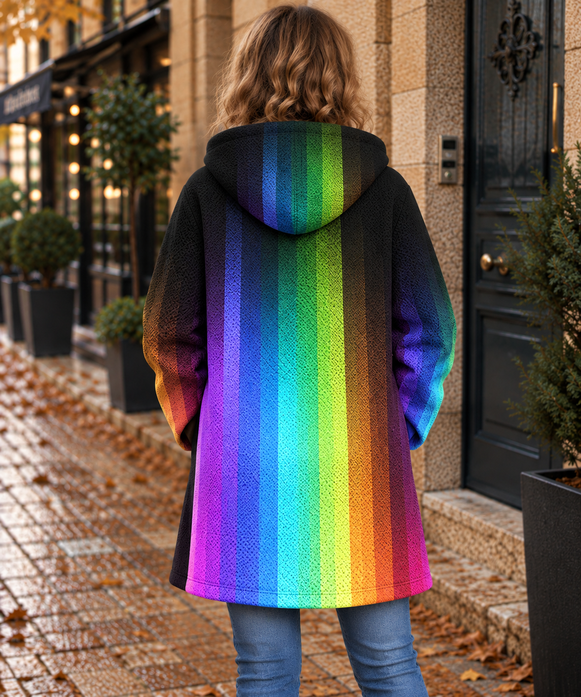 Violette | Veste à Capuche Arc-en-Ciel