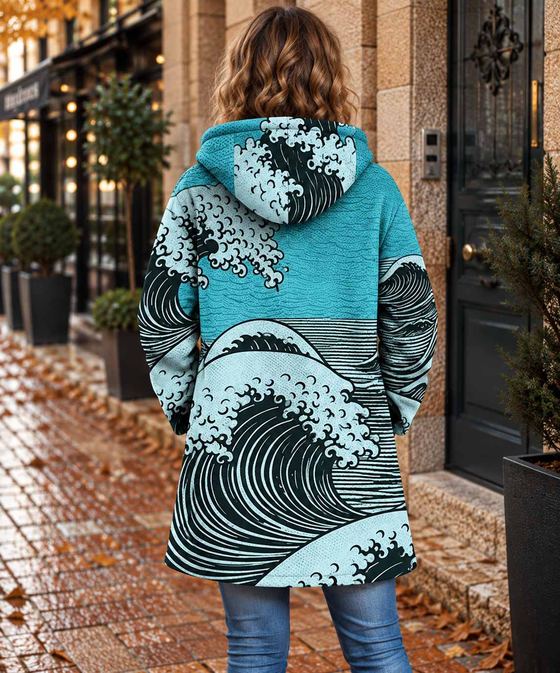 Océane | Veste à Motif Vagues