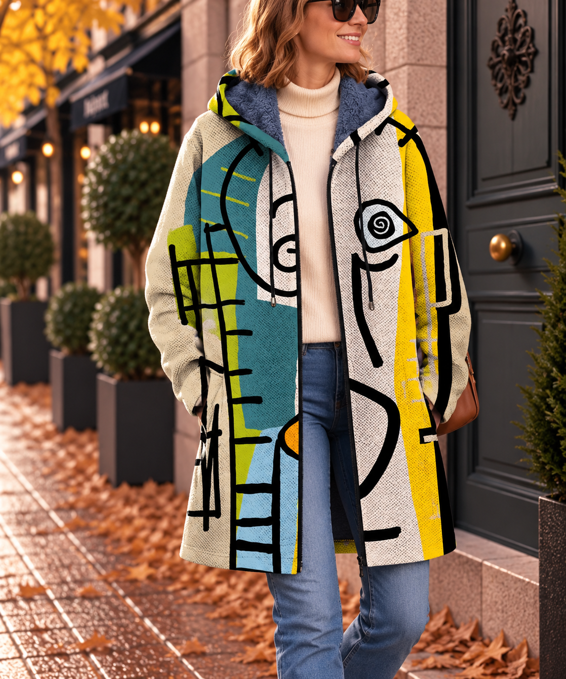 Clara | Manteau à Motif Abstrait