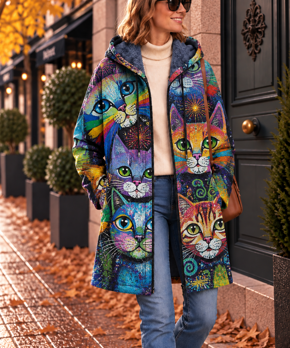 Mélanie | Sweatshirt Chat Arc-en-Ciel