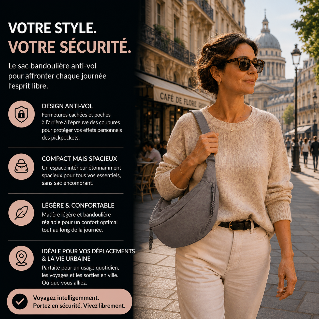 Rossella | Sac à Bandoulière Gris