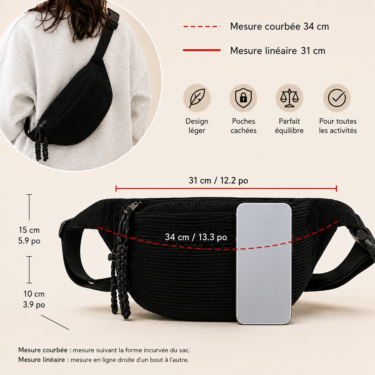 Bruna | Sac à Bandoulière en Velours Côtelé