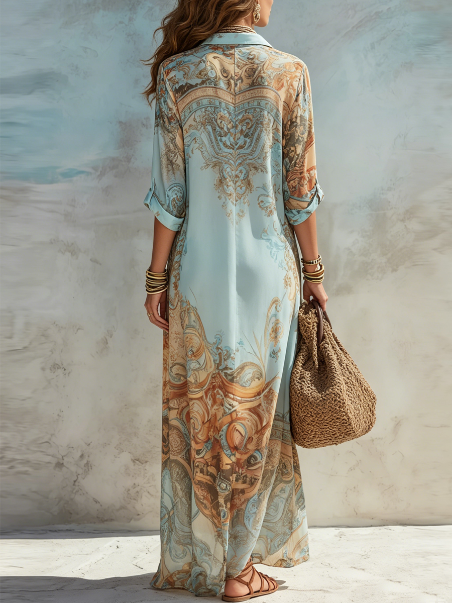Serena | Robe Chemisier Méditerranée