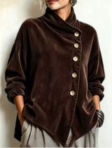Élise | Veste oversize à col montant asymétrique